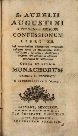 Confessiones : libri XIII.