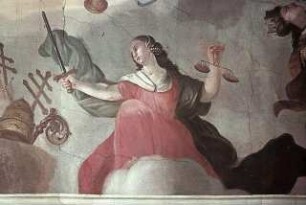 Fama, umgeben von Allegorien der Wissenschaften