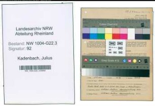 Entnazifizierung Julius Kadenbach , geb. 15.09.1901 (Werkmeister)