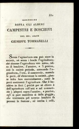 Istruzione Sopra Gli Alberi Campestri e Boschivi