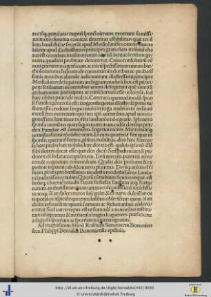 Ad...Minum Roscium...Philippi Beroaldi Bononiensis epistola