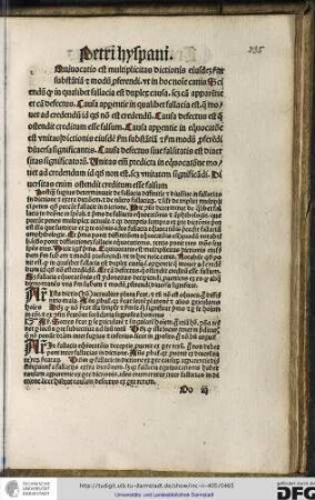 Postquam superius determinavit de fallacia diffinitive et divisive in fallacias in dictione et extra dictionem et de numero fallaciarum et similiter de triplici multiplici penes...