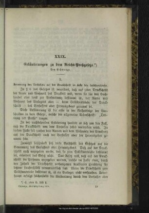 XXIX. Erläuterungen zu dem Reichs-Preßgesetze