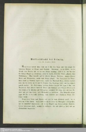 Völkerschlacht bei Leipzig, den 18. Oktober 1813