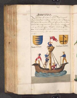 Wappen Hanns Ebner, Berthold Strobel; Hölle: Narrenschiff