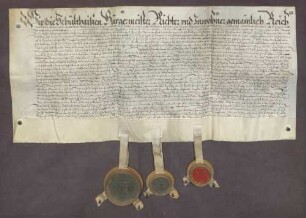 Erbhuldigungsrevers der Stadt und des Amtes Stollhofen gegen Markgrafen Eduard Fortunat von Baden-Baden als dessen Leibeigene