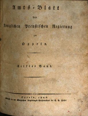 Amtsblatt des Regierungspräsidenten in Oppeln. 1826