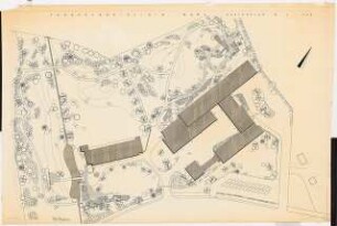 Grünanlage an der Paracelsus-Klinik, Marl: Lageplan mit Gartenplan 1:200