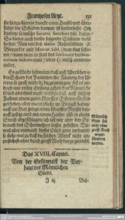 Das XVIII. Capitel. Von der Geschwulst der Vorhaut des Männlichen Glieds