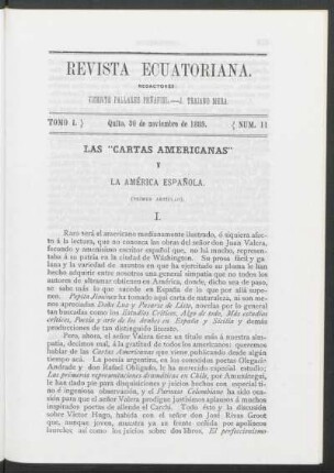 Número 11., Quito, 30 de noviembre de 1889.