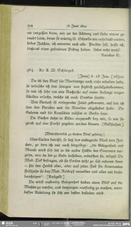 Caroline von Schelling an August Wilhelm von Schlegel, Jena, 18.06.1802