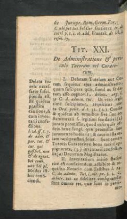 Tit. XXI. De Administratione & periculo Tutorum vel Curatorum