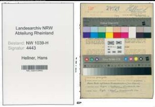 Entnazifizierung Hans Hellner , geb. 17.06.1903 (Beamter)