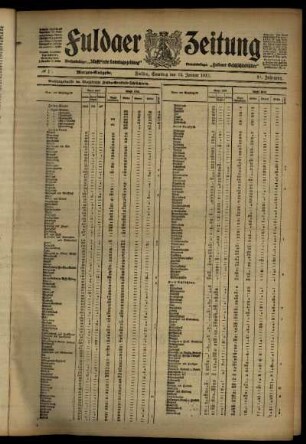 Vierte Ausgabe vom Samstag, den 13. Januar 1912.