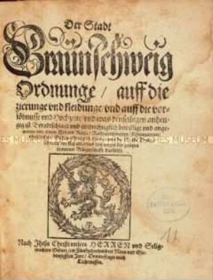 Kleiderordnung für die Stadt Braunschweig
