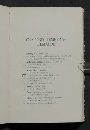 I. ÖL- UND TEMPERA-GEMÄLDE.