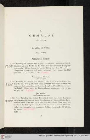 Alte Meister (Nr. 1-105)