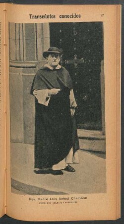 Rev. Padre Luis Rafael Chambón, prior del Colegio Lacordaire - [Retrato] : Transeúntes conocidos