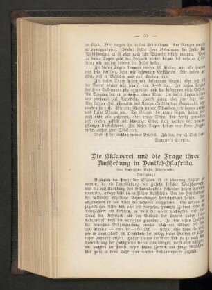 Die Sklaverei und die Frage ihrer Aufhebung in Deutsch-Ostafrika