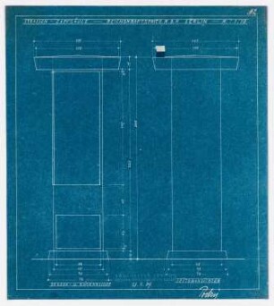 Tankstellen der Reichskraftsprit GmbH, Berlin: Straßenzapfsäule Vorder- , Rückansicht, Seitenansichten