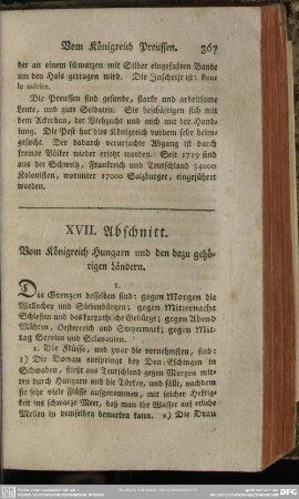 XVII. Abschnitt. Vom Königreich Hungarn und den dazu gehörigen Ländern