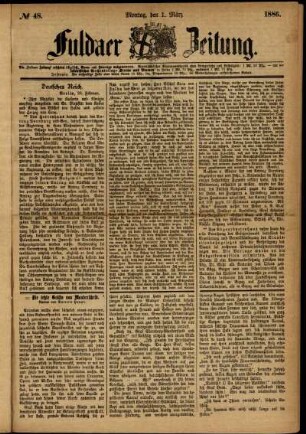 Ausgabe vom Montag, den 01. März 1886.