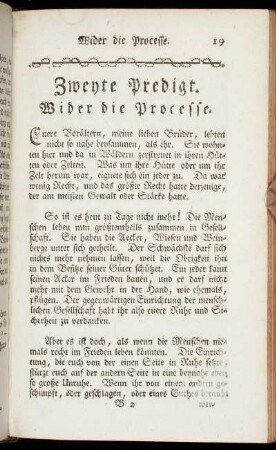 Zweyte Predigt. Wider die Processe.