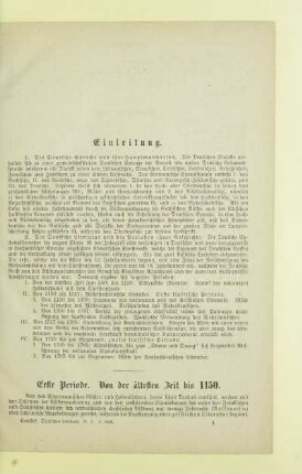 Erste Periode. Von der ältesten Zeit bis 1150