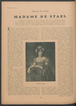 Mujeres de antaño - Madame de Stael