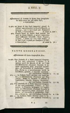 XXXI-XXXV, Carte geografiche - Imperiale