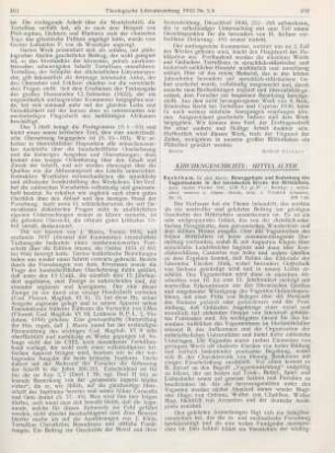 162-163 [Rezension] Bechthum, Martin, Beweggründe und Bedeutung des Vagantentums in der lateinischen Kirche des Mittelalters