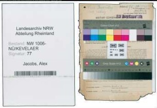 Entnazifizierung Alex Jacobs , geb. 30.03.1907 (Baeckermeister)