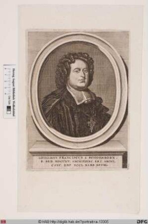 Bildnis Lothar Franz (1663 Reichsfrhr., 1701 Reichsgraf von Schönborn), 1695-1729 Kurfürst u. Erzbischof von Mainz