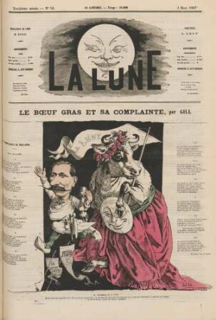 Le bœuf gras et sa complainte, par Gill
