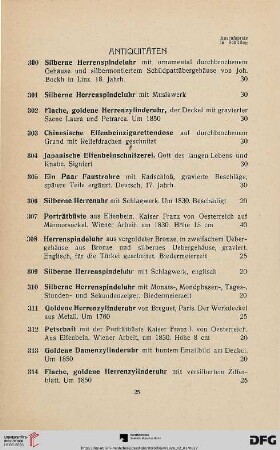 Antiquitäten (Nr. 300-412)