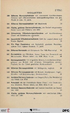 Antiquitäten (Nr. 300-412)