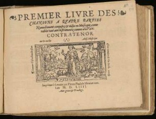 Premier livre des chansons a quatre parties ... Contratenor