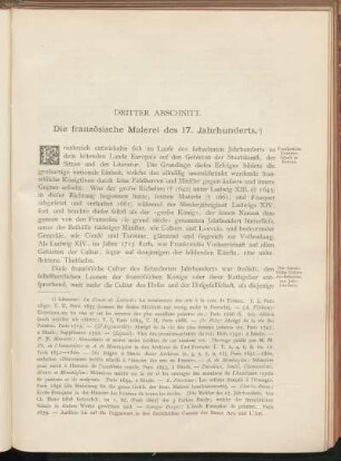 Dritter Abschnitt. Die französische Malerei des 17. Jahrhunderts.