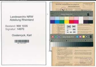 Entnazifizierung Karl Oostenryck , geb. 11.12.1888 (Baufuehrer)