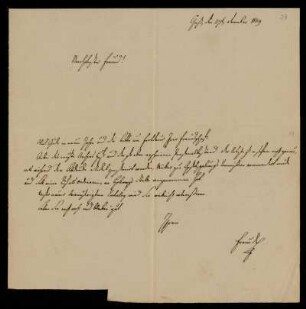 27: Brief von Egid V. von Löhr an Gustav Hugo, Gießen, 27.12.1839