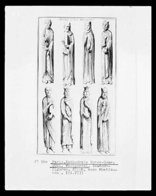 Paris, Notre Dame, Gewändefiguren des südlichen Westportals