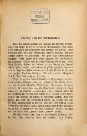 Die Lessing-Legende : eine Rettung; nebst einem Anhange über den historischen Materialismus