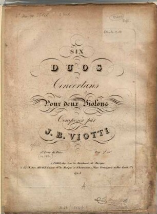 Six duos concertans pour deux violons : 2. livre de duos