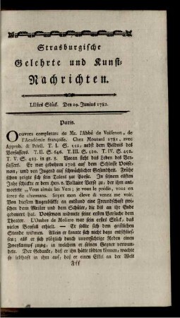 LIIstes Stück. Den 29. Junius 1782.