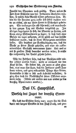 Das IX. Hauptstück - Verfolg des Zuges der dreyßig Speerreuter.