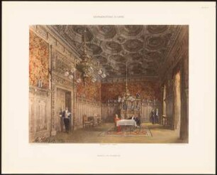 Reichsgericht, Leipzig: Speisesaal des Präsidenten, perspektivische Ansicht (aus: Der Reichsgerichtsbau zu Leipzig, Leipzig o.J.)