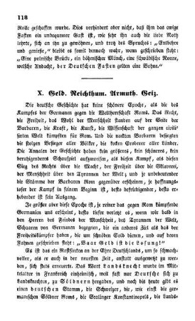 X. Geld. Reichthum. Armuth. Geiz.