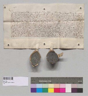 Propst Christian, Dekan Friedrich und der Konvent von Kloster Weyarn schließen eine Gebetsverbrüderung mit Kloster Seeon. S1: Propst Christian v. Kl. Weyarn, S2: Konvent v. Weyarn