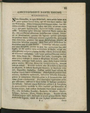 Christophorus Daniel Ebeling Hildesiensis.