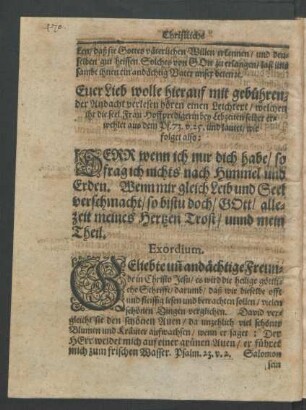 Leichtext [...] erwehlet aus dem Ps. 73. v. 25. und lautet/ wie folget also: